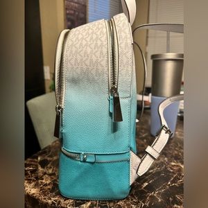 Michael kors backpack teal an white ombré